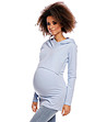 Синя памучна блуза за бременни Betsey-2 снимка