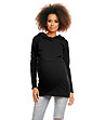 Черна памучна блуза за бременни Betsey-0 снимка