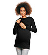 Черна памучна блуза за бременни Betsey-2 снимка