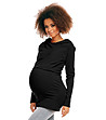 Черна памучна блуза за бременни Betsey-3 снимка