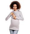 Сива памучна блуза за бременни Betsey-2 снимка