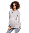 Сива памучна блуза за бременни Betsey-3 снимка