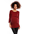 Червена памучна блуза за бременни Elyse-0 снимка