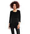 Черна памучна блуза за бременни Elyse-0 снимка