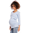 Синя памучна блуза за бременни Elyse-2 снимка