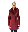 Дамско вълнено палто Claret в нюанс на цвят бордо-0 снимка