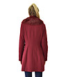 Дамско вълнено палто Claret в нюанс на цвят бордо-1 снимка