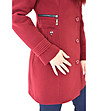 Дамско вълнено палто Claret в нюанс на цвят бордо-3 снимка