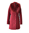 Дамско вълнено палто Claret в нюанс на цвят бордо-4 снимка