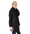 Дамско вълнено палто Claret в черен меланж-2 снимка