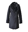 Дамско вълнено палто Claret в черен меланж-4 снимка