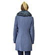 Дамско вълнено палто Claret в синьо-сив меланж-1 снимка