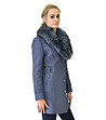 Дамско вълнено палто Claret в синьо-сив меланж-2 снимка
