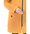 Дамско вълнено палто в цвят горчица с пух Alva-2 снимка