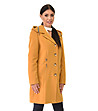 Вълнено дамско палто Varina в цвят горчица-2 снимка