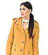 Вълнено дамско палто Varina в цвят горчица-3 снимка