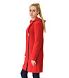 Вълнено червено дамско палто Armina с декоративен елемент-2 снимка