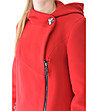 Вълнено червено дамско палто Armina с декоративен елемент-3 снимка