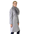 Вълнено светлосиво дамско палто с яка с косъм Lornita-2 снимка