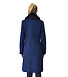Дамско вълнено синьо палто с яка в черно Lornita-1 снимка