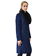 Дамско вълнено синьо палто с яка в черно Lornita-2 снимка