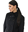 Дамско вълнено палто в черно Simina-3 снимка