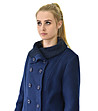 Дамско вълнено палто в син нюанс Simina-3 снимка
