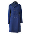 Дамско вълнено палто в син нюанс Simina-4 снимка