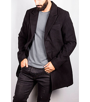 Мъжко палто в черно Liciano снимка