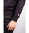 Мъжка памучна блуза в черен меланж-2 снимка