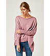 Дълъг дамски пуловер в розово Linela-0 снимка