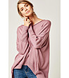 Дълъг дамски пуловер в розово Linela-2 снимка