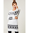 Дамски бял дълъг пуловер Beata-0 снимка