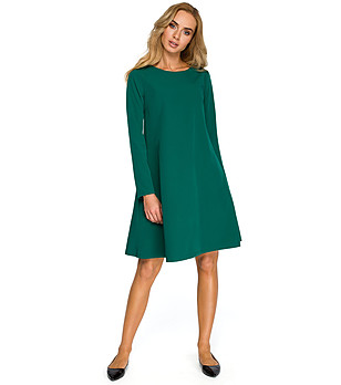 Зелена разкроена рокля Loni снимка