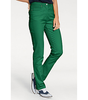 Зелен дамски панталон с памук Berta за размер до 160 см снимка