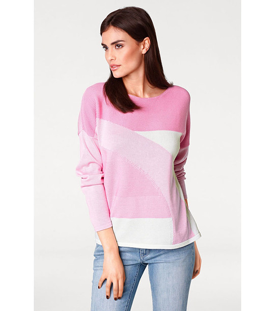 Дамски пуловер в розово с памук Selesta снимка