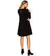 Черна разкроена рокля Loni-1 снимка