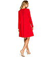 Червена разкроена рокля Loni-1 снимка