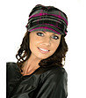 Дамска шапка в сиво, черно и лилаво Rexi-0 снимка