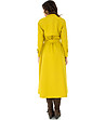 Дълъг дамски шлифер в цвят в цвят лайм-1 снимка