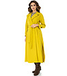 Дълъг дамски шлифер в цвят в цвят лайм-3 снимка
