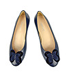 Кожени дамски тъмносини обувки с декорация Eileen-1 снимка