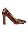 Лачени дамски обувки в цвят бургунд Edelina-0 снимка