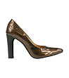 Дамски лачени обувки в кафяво и златисто Arilda-0 снимка