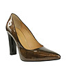 Дамски лачени обувки в кафяво и златисто Arilda-2 снимка