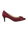 Дамски велурени обувки в цвят бургунд Faela-0 снимка