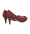 Дамски велурени обувки в цвят бургунд Faela-2 снимка