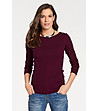 Дамски пуловер с коприна Mevita в цвят бордо-0 снимка