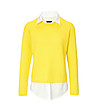 Дамски пуловер с памук в жълто Daneta-1 снимка