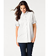 Памучна дамска риза в бяло Lea-0 снимка